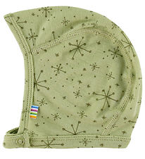 Joha Baby Hat - Single Layer - Wool - Light Olive w. Stars