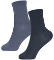 Name It Strømper - 2-pak - Uld/Bomuld - NkmWak - Folkstone Gray