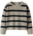 Name It Bluse - Strik - NmfVnilla - Island Fossil m. Striber