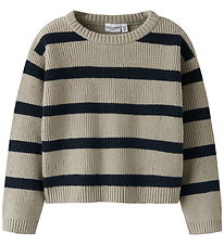 Name It Bluse - Strik - NmfVnilla - Island Fossil m. Striber