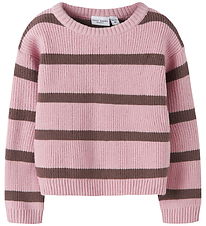 Name It Bluse - Strik - NmfVanilla - Burnished Lilac m. Striber