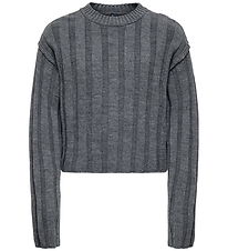 Kids Only Bluse - Strik - KogTessa - Mørkegråmeleret