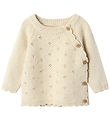 Lil Atelier Bluse - Strik - NbfLaguna - Turtledove m. Hulmønster
