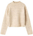 LMTD Bluse - Strik - NlfNamely - Oatmeal m. Hulmønster