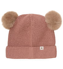 Huttelihut Beanie - Wool - Knitted - Burlwood w. Tassels