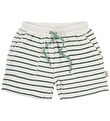 Petit Piao Sweatshorts - Frotté - Pocket - Off white/green