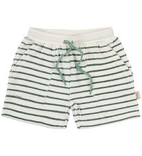 Petit Piao Sweatshorts - Frotté - Pocket - Off white/green