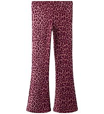 Name It Bukser - NkfNuni - Grape Shake m. Leopardprint