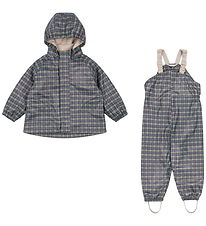 Konges Sløjd Rainwear w. Suspenders - Palm - Laurel Blue Check