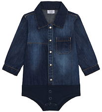Hust and Claire Skjortebody l/æ - Denim - Bertil - Blue Denim