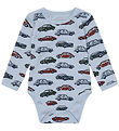 Hust and Claire Bodysuit l/s - Wool - HCBo Cars - Baby Blue