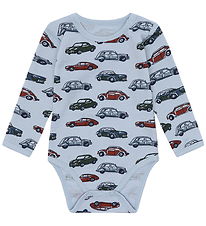 Hust and Claire Bodysuit l/s - Wool - HCBo Cars - Baby Blue