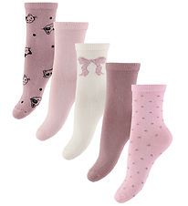 Name It Socks - 5-Pack - NmfVinni - Cloud Dancer/Bow