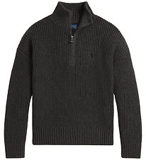 Polo Ralph Lauren Bluse m. Lynlås - Strik - Windsor Heather