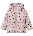 Name It Vadderad jacka - NmfMonday - Violet Ice m. Hjärtan