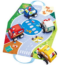 Hape Bilsæt - Pull-Back Plush Car Set - 4-pak