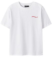 LMTD T-shirt - NlfHeart - Bright White/Rød
