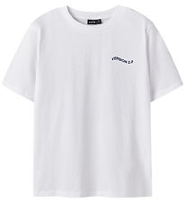 LMTD T-shirt - NlfHeart - Bright White/Blå