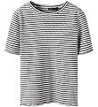 LMTD T-shirt - NlfSeher - Black Coffee/White w. Pointelle