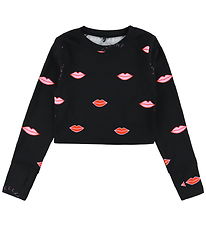 Stella McCartney Kids Badebluse - Cropped - UV50+ - Sort m. Læbe