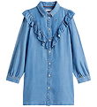 Tommy Hilfiger Kjole - Denim - Blå m. Flæser