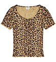 Mads Nørgaard T-shirt - Tiki - Rib - Leopard/Sort