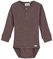 Minymo Bodysuit l/s - Rib - Modal/Cotton - Chocolate Chip