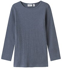 Name It Blússa - Ull/Silki - Rib - NmmWossa - Folkstone Grey