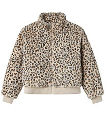 Name It Jakke - Imiteret Pels - NkfMila - Oxford Tan/Leo