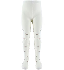 Name It Strømpebukser - Jacquard - Uld/Bomuld - NmfWak - Snow Wh