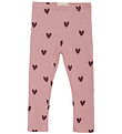 Creamie Leggings - Rib - Woodrose m. Hjerter