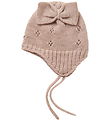 Name It Babyhjelm - Uld - Strik - NbfWrilla - Shadow Gray/Bow