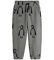 Mini Rodini Fleecebukser - Penguin - Grå