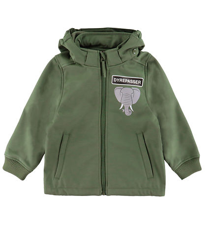 DYR-Cph Softshelljakke - Dyrevild - Soft Khaki Dyrepasser/Elefan