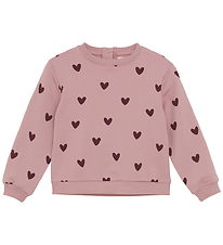 Creamie Sweatshirt - Woodrose m. Hjerter