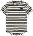 Indian Blue Jeans T-shirt - Lysegråmeleret m. Striber