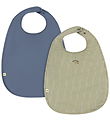 Konges Sløjd Bibs - 2-Pack - Tea Stripe/Flint Stone