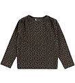 Minymo Bluse - Bomuld/Modal - AOP - Chocolate Chip