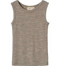Wheat Undertrøje - Uld/Silke - Rib - Iggy - Khaki Melange