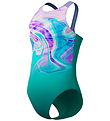 Speedo Badedragt - Printed Pulseback - Grøn/Pink