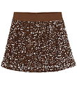 Minymo Nederdel - Velour - Woodrose m. Pailletter
