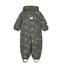 Minymo Flyverdragt - Dark Gull Grey m. Print