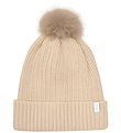 Minymo Hue m. Fleece - Uld/Akryl - Sandshell m. Kvast