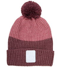 Minymo Beanie w. Fleece - Wool/Acrylic - Catawba Grape w. Pom-Po