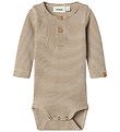 Lil' Atelier Bodysuit l/s - Slim - NbmOhio - Turtledove/Sepi Tin