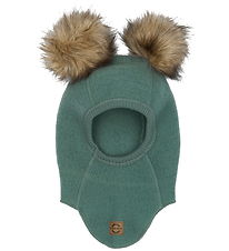 Mikk-Line Elefanthue - Uld - 1-lags - Balsam Green m. Kvaste