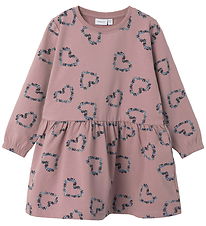 Name It Sweat Dress - NmfOlukria - Toadstool w. Hearts
