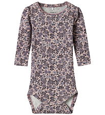 Name It Body l/æ - NbfOalia - Burnished Lilac m. Blomster