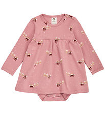 Müsli Bodysuit w. Skirt l/s - Christmas - Nostalgia Rose/Caberne