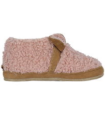 Melton Soft Sole Leather Shoes - Fuzzy Teddy - Rose Dawn